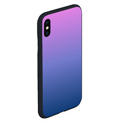 Чехол iPhone XS Max матовый PINK-BLUE GRADIENT ГРАДИЕНТ, цвет: 3D-черный — фото 2