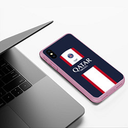 Чехол iPhone XS Max матовый ПСЖ 22-23, цвет: 3D-розовый — фото 2