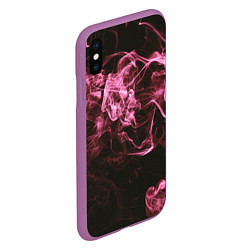 Чехол iPhone XS Max матовый Неоновые пары дыма - Розовый, цвет: 3D-фиолетовый — фото 2