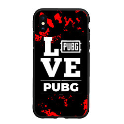 Чехол iPhone XS Max матовый PUBG Love Классика, цвет: 3D-черный