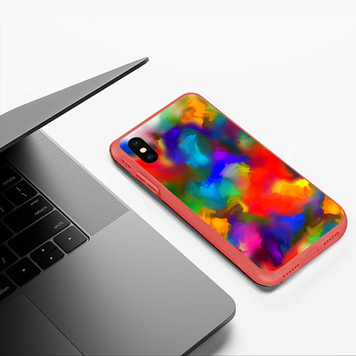 Чехол iPhone XS Max матовый Палитра художника / 3D-Красный – фото 3