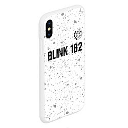 Чехол iPhone XS Max матовый Blink 182 Glitch на светлом фоне, цвет: 3D-белый — фото 2