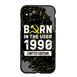 Чехол iPhone XS Max матовый Born In The USSR 1990 year Limited Edition, цвет: 3D-черный