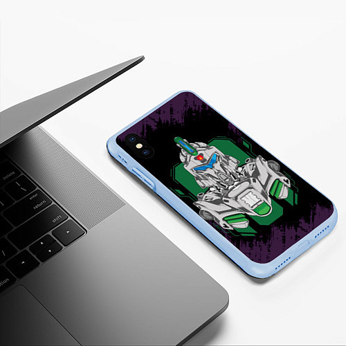 Чехол iPhone XS Max матовый Трансформер - Saber star / 3D-Голубой – фото 3