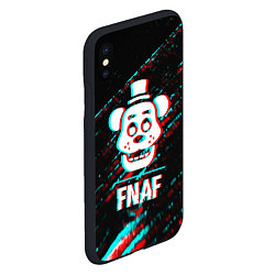 Чехол iPhone XS Max матовый FNAF в стиле Glitch Баги Графики на темном фоне, цвет: 3D-черный — фото 2