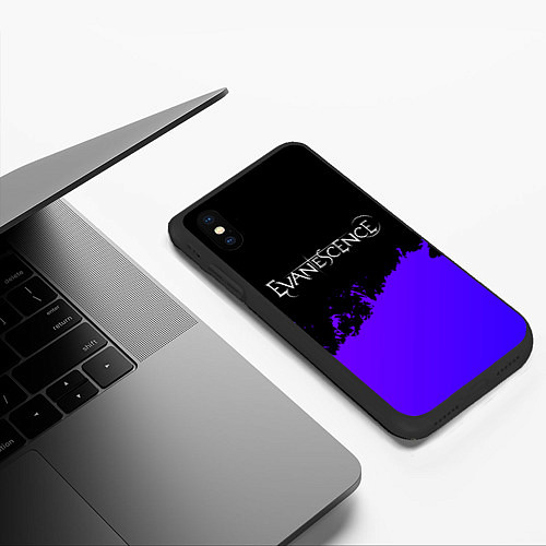 Чехол iPhone XS Max матовый Evanescence Purple Grunge / 3D-Черный – фото 3