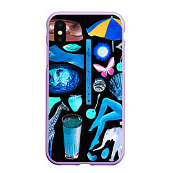 Чехол iPhone XS Max матовый Underground pattern Fashion 2099, цвет: 3D-сиреневый