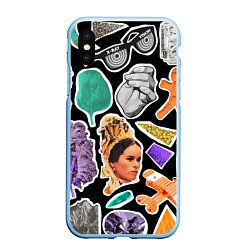 Чехол iPhone XS Max матовый Underground pattern Fashion trend, цвет: 3D-голубой