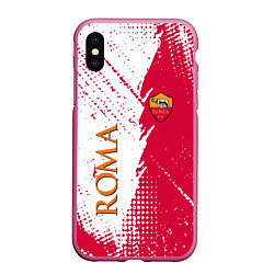 Чехол iPhone XS Max матовый Roma краска, цвет: 3D-малиновый