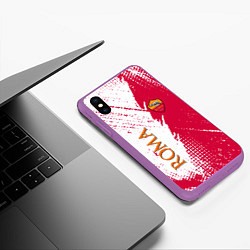 Чехол iPhone XS Max матовый Roma краска, цвет: 3D-фиолетовый — фото 2