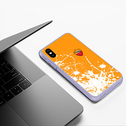 Чехол iPhone XS Max матовый Roma маленькое лого краска, цвет: 3D-светло-сиреневый — фото 2