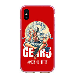 Чехол iPhone XS Max матовый ЛУФФИ 5 ГИР ONE PIECE На луне, цвет: 3D-розовый