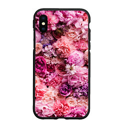 Чехол iPhone XS Max матовый BOUQUET OF VARIOUS FLOWERS, цвет: 3D-черный