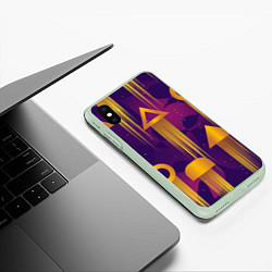 Чехол iPhone XS Max матовый Игровые геометрические фигуры, цвет: 3D-салатовый — фото 2