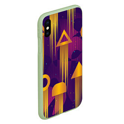 Чехол iPhone XS Max матовый Игровые геометрические фигуры, цвет: 3D-салатовый — фото 2