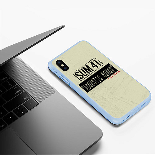 Чехол iPhone XS Max матовый Sum 41 - The Acoustics Full Album / 3D-Голубой – фото 3