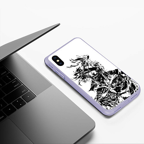 Чехол iPhone XS Max матовый Metal Gear Rising: Revengeance / 3D-Светло-сиреневый – фото 3