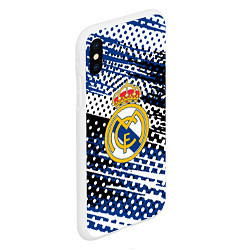 Чехол iPhone XS Max матовый Real madrid Реал Мадрид краски, цвет: 3D-белый — фото 2