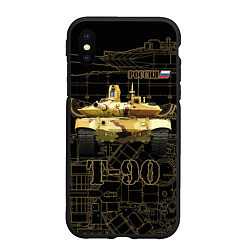 Чехол iPhone XS Max матовый T-90M Владимир, цвет: 3D-черный