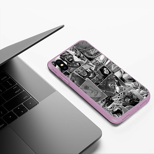 Чехол iPhone XS Max матовый Mass effect comix / 3D-Сиреневый – фото 3