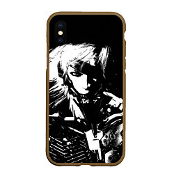 Чехол iPhone XS Max матовый METAL GEAR RISING - ЧБ ГЕРОЙ, цвет: 3D-коричневый