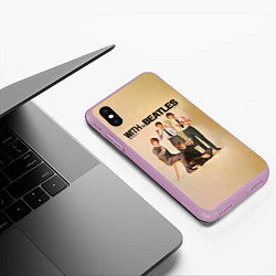 Чехол iPhone XS Max матовый With The Beatles, цвет: 3D-сиреневый — фото 2