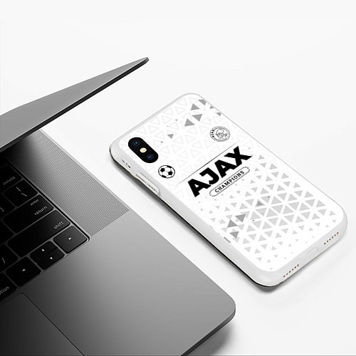 Чехол iPhone XS Max матовый Ajax Champions Униформа / 3D-Белый – фото 3