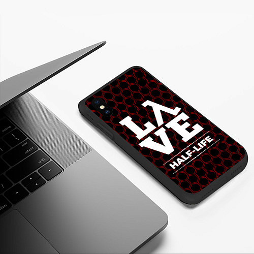 Чехол iPhone XS Max матовый Half-Life Love Классика / 3D-Черный – фото 3