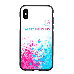 Чехол iPhone XS Max матовый Twenty One Pilots Neon Gradient, цвет: 3D-черный