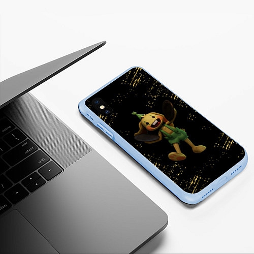 Чехол iPhone XS Max матовый POPPY PLAYTIME ПОППИ ПЛЕЙТАЙМ Крольчонок Бонзо / 3D-Голубой – фото 3