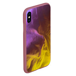 Чехол iPhone XS Max матовый Неоновые фонари на шёлковой поверхности - Фиолетов, цвет: 3D-малиновый — фото 2