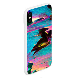 Чехол iPhone XS Max матовый Multicolored vanguard glitch, цвет: 3D-белый — фото 2