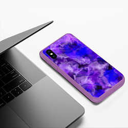 Чехол iPhone XS Max матовый Космический хаос, цвет: 3D-фиолетовый — фото 2