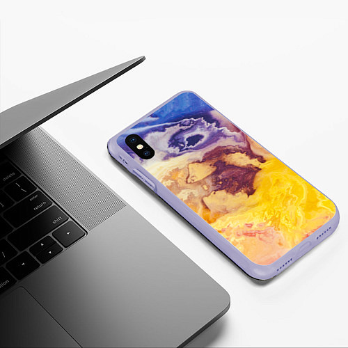 Чехол iPhone XS Max матовый Тайфун Красок / 3D-Светло-сиреневый – фото 3