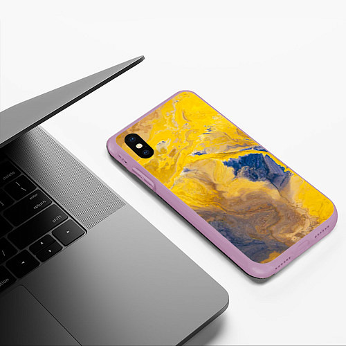 Чехол iPhone XS Max матовый Пожар Красок / 3D-Сиреневый – фото 3