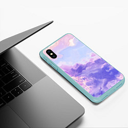 Чехол iPhone XS Max матовый Муссон Красок, цвет: 3D-мятный — фото 2