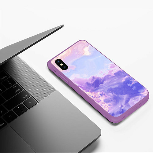 Чехол iPhone XS Max матовый Муссон Красок / 3D-Фиолетовый – фото 3