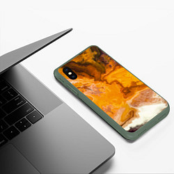 Чехол iPhone XS Max матовый Смерч Красок, цвет: 3D-темно-зеленый — фото 2