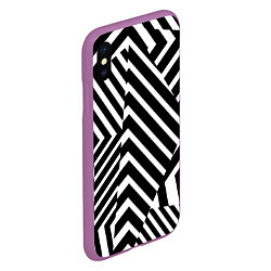 Чехол iPhone XS Max матовый Минималистический геометрический паттерн, цвет: 3D-фиолетовый — фото 2