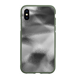 Чехол iPhone XS Max матовый В серых тонах абстрактный узор gray abstract patte, цвет: 3D-темно-зеленый