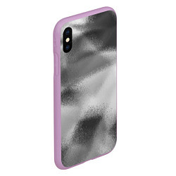 Чехол iPhone XS Max матовый В серых тонах абстрактный узор gray abstract patte, цвет: 3D-сиреневый — фото 2