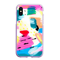 Чехол iPhone XS Max матовый Всплески красок Лето, цвет: 3D-сиреневый