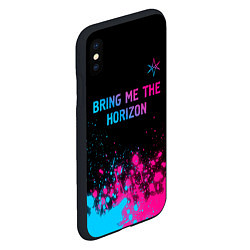 Чехол iPhone XS Max матовый Bring Me the Horizon Neon Gradient, цвет: 3D-черный — фото 2