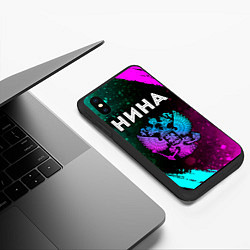 Чехол iPhone XS Max матовый Нина Россия, цвет: 3D-черный — фото 2