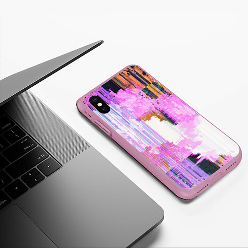 Чехол iPhone XS Max матовый Glitch art Fashion trend / 3D-Розовый – фото 3