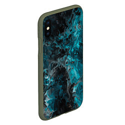 Чехол iPhone XS Max матовый Неоновая краска во тьме - Светло-синий, цвет: 3D-темно-зеленый — фото 2