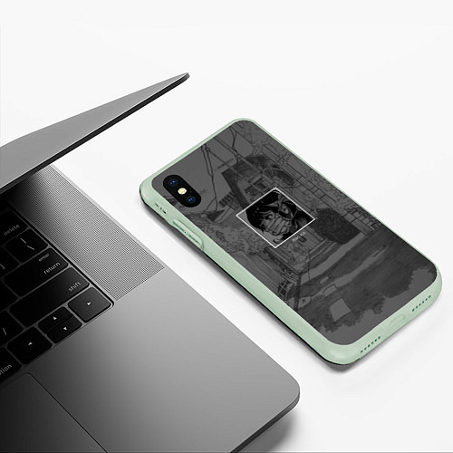Чехол iPhone XS Max матовый MASKA / 3D-Салатовый – фото 3
