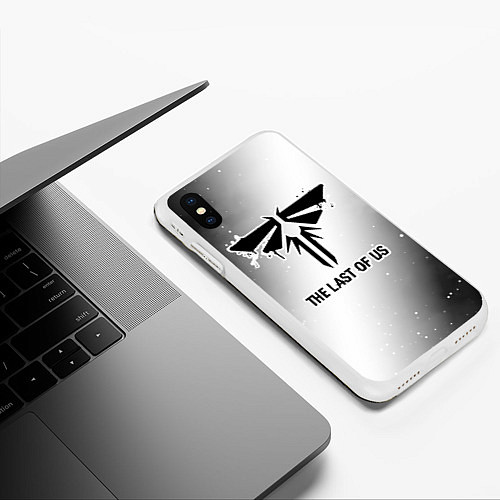 Чехол iPhone XS Max матовый The Last Of Us Glitch на светлом фоне / 3D-Белый – фото 3