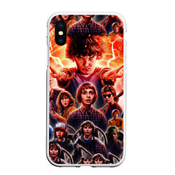 Чехол iPhone XS Max матовый Stranger Things Арт, цвет: 3D-белый