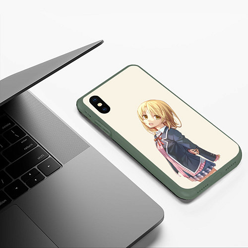 Чехол iPhone XS Max матовый Ироха Ишики OreGairu / 3D-Темно-зеленый – фото 3